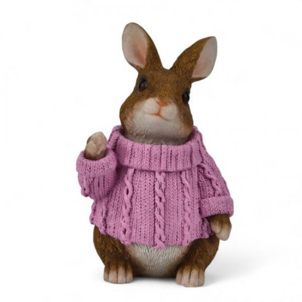 Hase mit Pulli Rosa , H39 cm